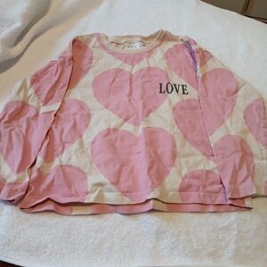 Zara Pink Heart Graphic Tee